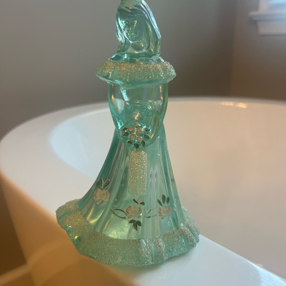 Fenton Other - Vintage Fenton Bridesmaid Signed Light Green Glass Art with Iridescent Accents